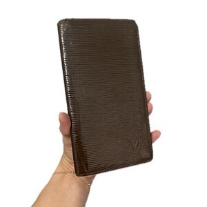 Louis Vuitton Brown Leather Long Card Wallet with material epi leather